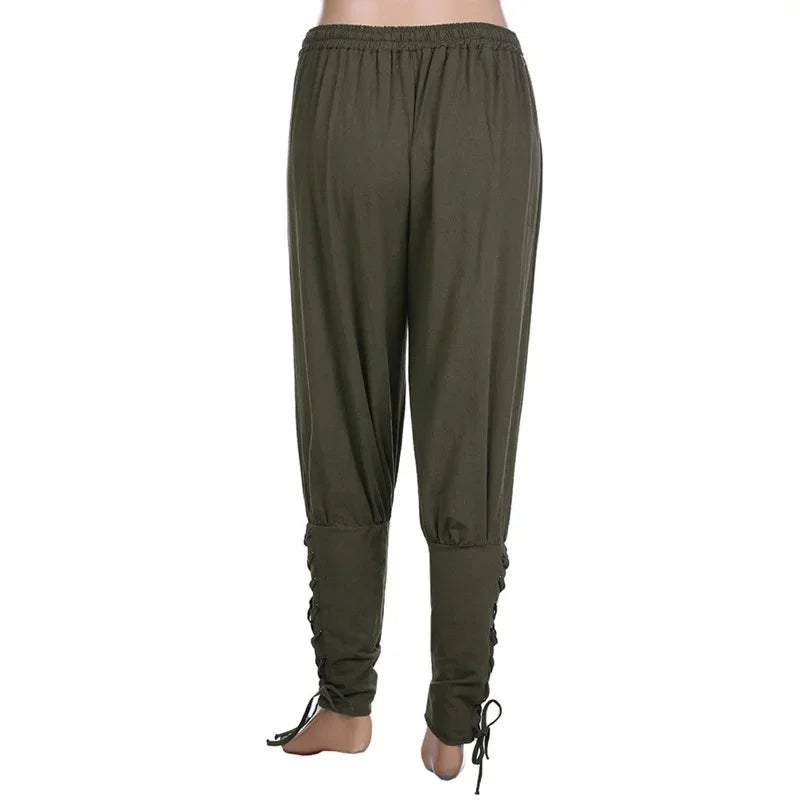 Pirate Cosplay Pants for Men — Renaissance Medieval Gothic Costume Trousers, Plus Size 3XL