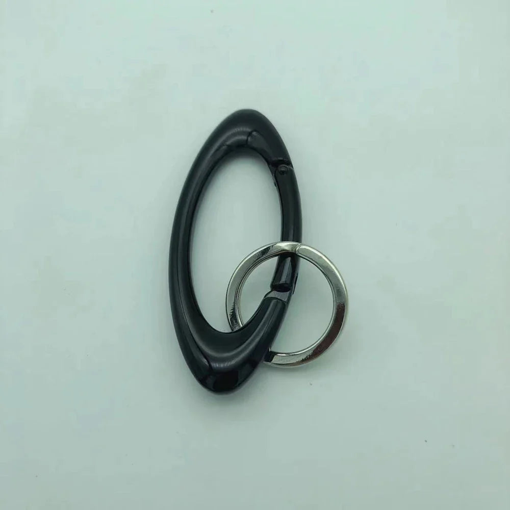 Rock Oval Solid Belt Buckle Carabiner Keychain – Spring Snap Hook for Keys, Bags & EDC DIY
