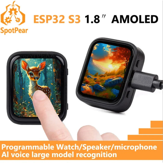 ESP32-S3 AMOLED Development Board - 1.8-Inch Touchscreen LVGL AI Voice Programmable Smart Watch