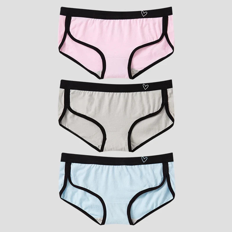 BANNIROU 3Pcs Women’s Cotton Briefs - Soft Breathable Low-Rise Sports Fitness Panties & Everyday Lingerie Underwear