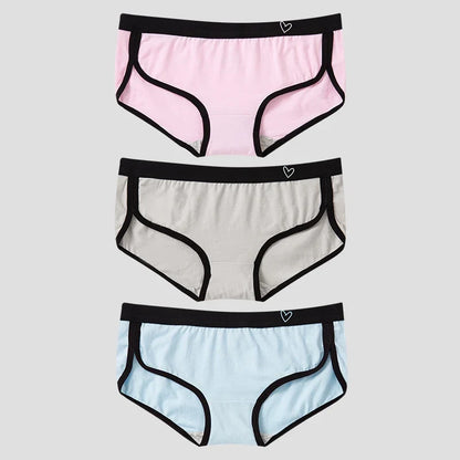 BANNIROU 3Pcs Women’s Cotton Briefs - Soft Breathable Low-Rise Sports Fitness Panties & Everyday Lingerie Underwear
