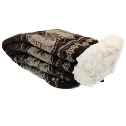 Men’s Fluffy Thermal Winter Socks – Soft Non-Slip Fleece Plush Grip Slipper Socks, Christmas Gift