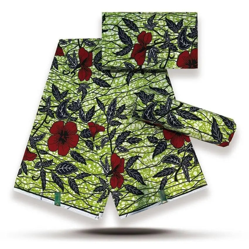 African Wax Print Fabric - 100% Cotton Nigerian Ankara Batik Material for Women’s Dresses