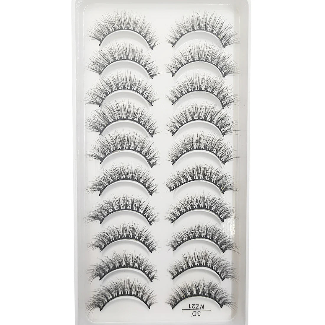 10 Pairs 3D Mink False Eyelashes – Soft Natural Cross Messy Dense Lash Extensions Makeup