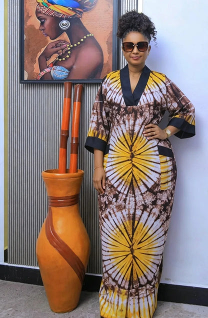 African Dashiki Maxi Dress for Women - Elegant Ankara Abaya Summer Spring Autumn African Outfit 2026
