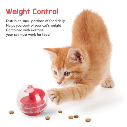 Cat Treat Dispensing Ball - Interactive Bite Resistant Slow Feeder Puzzle Toy for Kittens and Cats