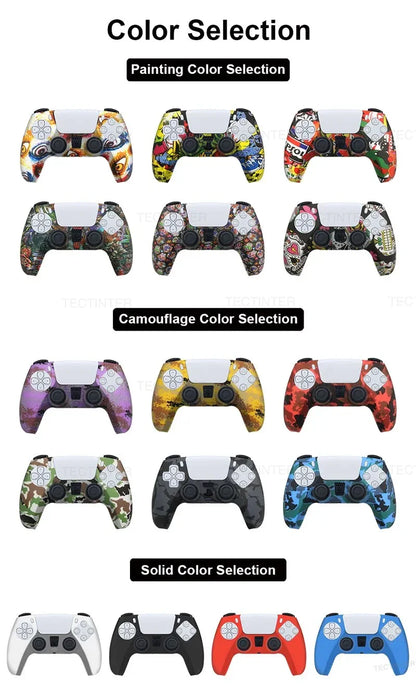 Protective Silicone Cover for PS5 Controller – Anti-Slip Skin Case with Thumb Grips for PS5 Slim Gamepad