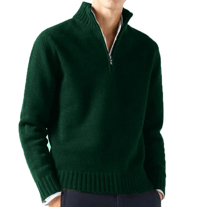 Men's Autumn Turtleneck Sweater - Solid Color Long Sleeve Knit Pullover Casual Warm Daily Coat