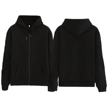 Men's Retro Zip-Up Hoodie – Loose Fit Gothic Harajuku Streetwear Jacket with Long Sleeves – Y2K High Street Style
