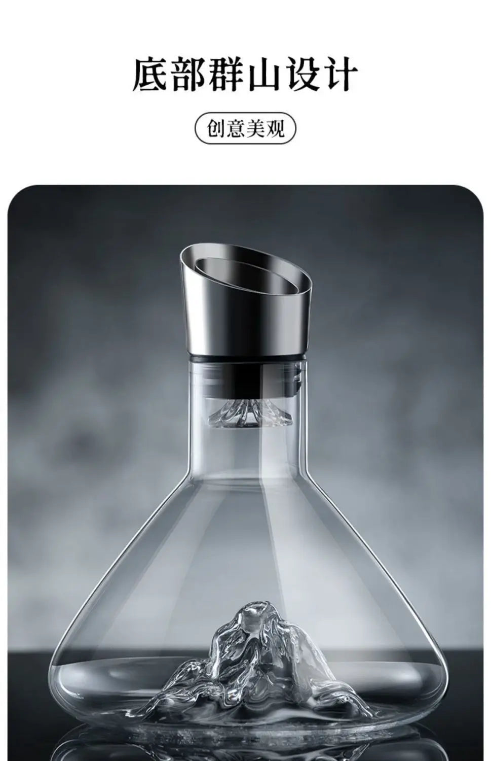 1500ML Iceberg Whisky & Wine Decanter – Handmade Lead-Free Crystal Carafe with Thickened Pourer, Bar Accessories
