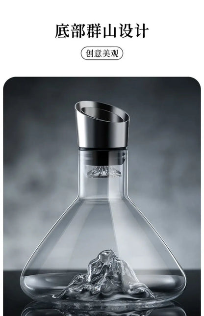 1500ML Iceberg Whisky & Wine Decanter – Handmade Lead-Free Crystal Carafe with Thickened Pourer, Bar Accessories
