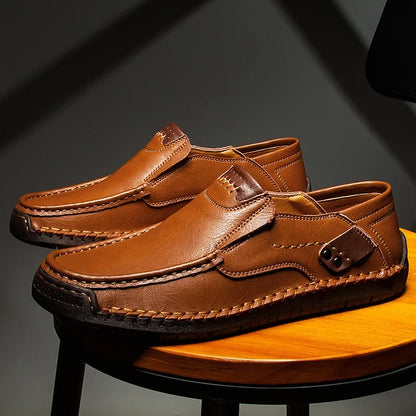 Men’s Genuine Leather Loafers - Breathable Italian Driving Slip-On Casual Handmade Shoes for Men