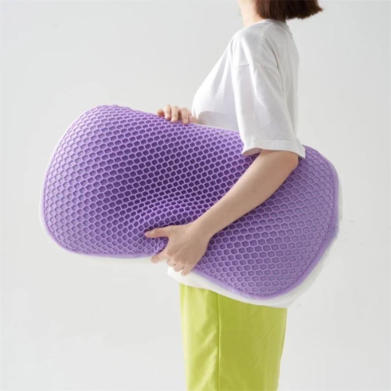 TPE Kinitt Cotton Cervical Pillow - Ergonomic Zero Pressure Curve Neck Support Pillow for Comfortable Sleep & Neck Care