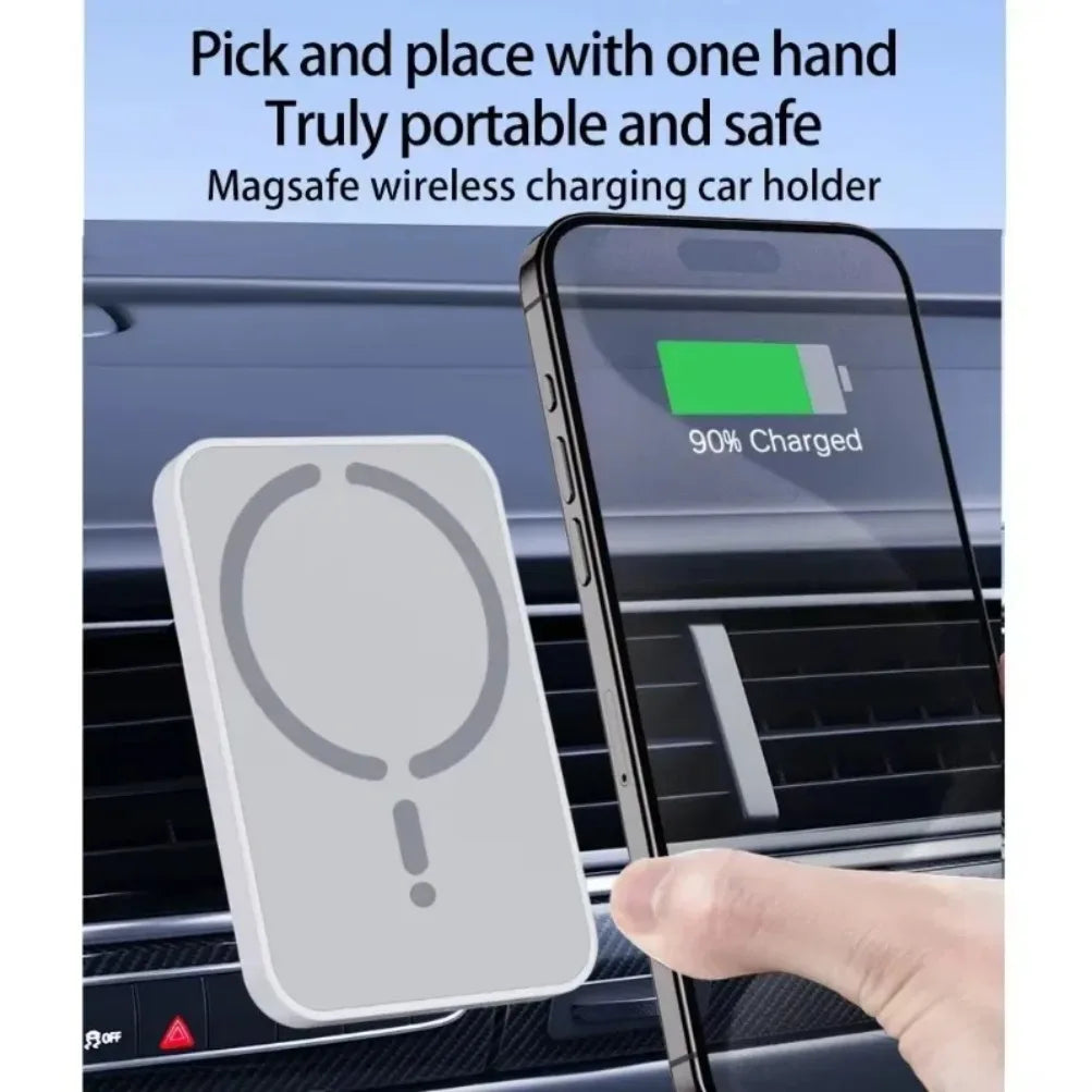 MagSafe Car Air Vent Phone Holder - Magnetic Wireless Charger Mount for iPhone 17 16 15 14 13 12 Pro Max Fast Charging