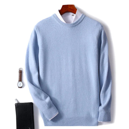 Men's Autumn Winter Cashmere Sweater - Soft Warm O-Neck Loose Knit Pullover Korean Style Top