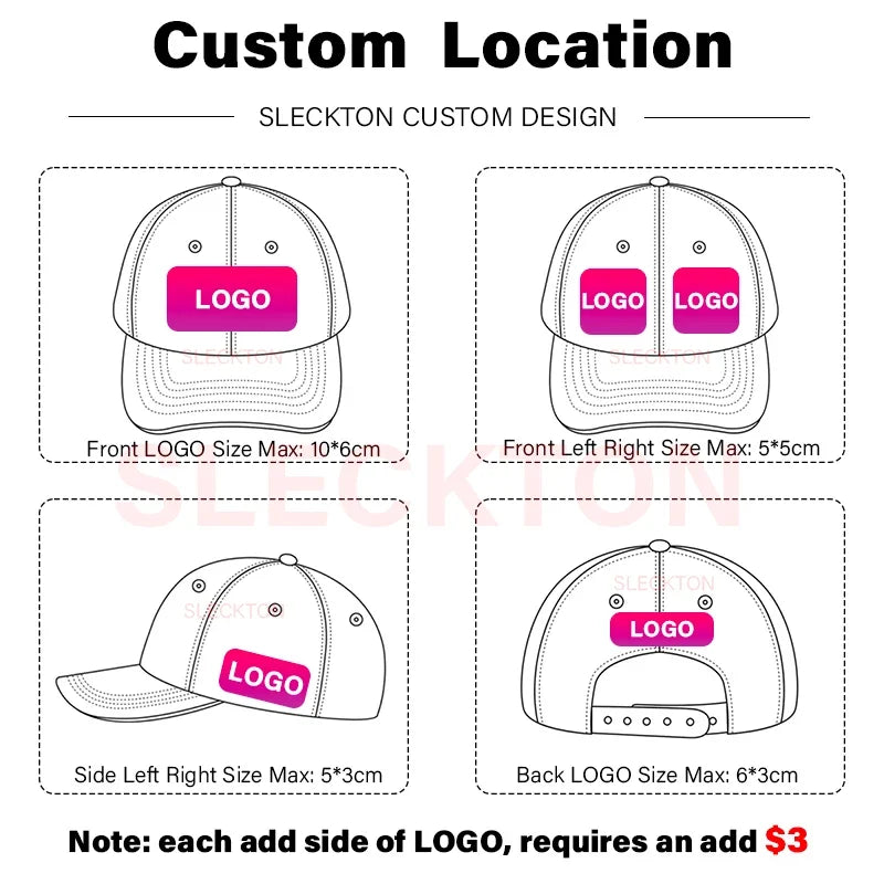 Custom Embroidered Baseball Cap - DIY Logo Mesh Hat for Men & Women, Adjustable Cotton Unisex Cap