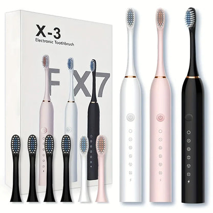 Automatic Electric Toothbrush - Smart Six-Speed Rechargeable Soft Bristle Toothbrush for Adults and Children All Ages