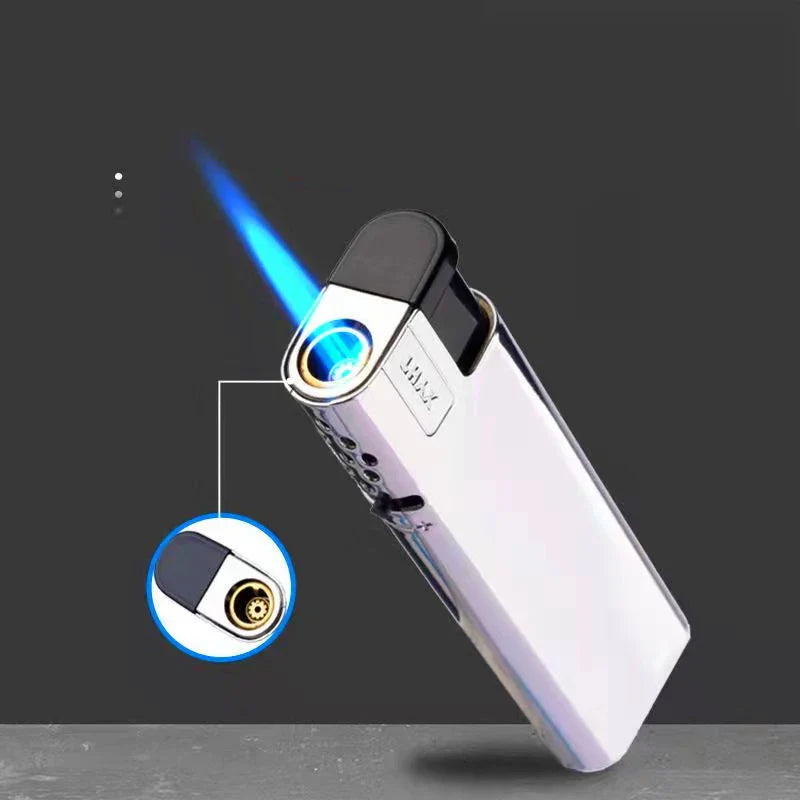 Outdoor Windproof Blue Flame Lighter – Direct Injection Cigarette Lighter for Camping & Smoking Tools (1/50 Pack)