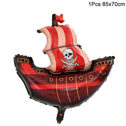 Pirate Party Costume Set - Eye Patch, Coins, Skull Hat & Birthday Decoration Accessories for Kids