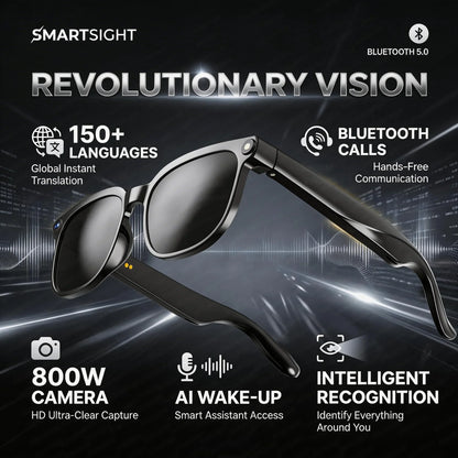 2026 Smart AI Glasses - 4K HD Camera with 8MP Video Recording, ChatGPT Support, 150+ Language Translation, WiFi & Bluetooth Audio