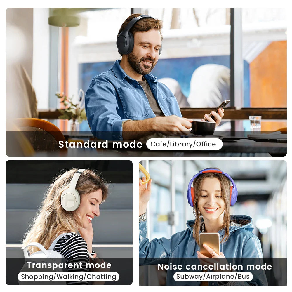 HAYLOU S35 ANC Wireless Headphones - Over-Ear Bluetooth 5.2, 42dB Active Noise Cancelling, 60-Hour Battery, 40mm Dynamic Driver