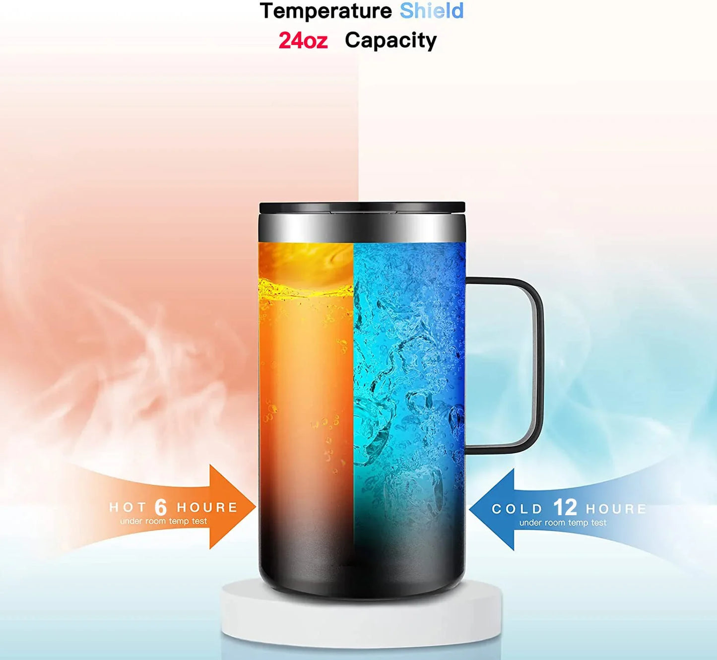 680ml Stainless Steel Leak-Proof Travel Coffee Thermos Mug Vacuum Insulated Water Bottle