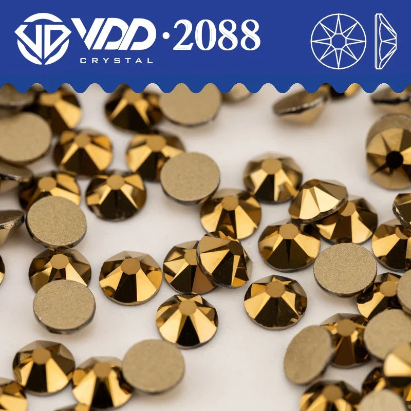 VDD Non Hot Fix Crystal Nail Art Rhinestones - 2088 Flower Flatback Gems for DIY Nail Decorations