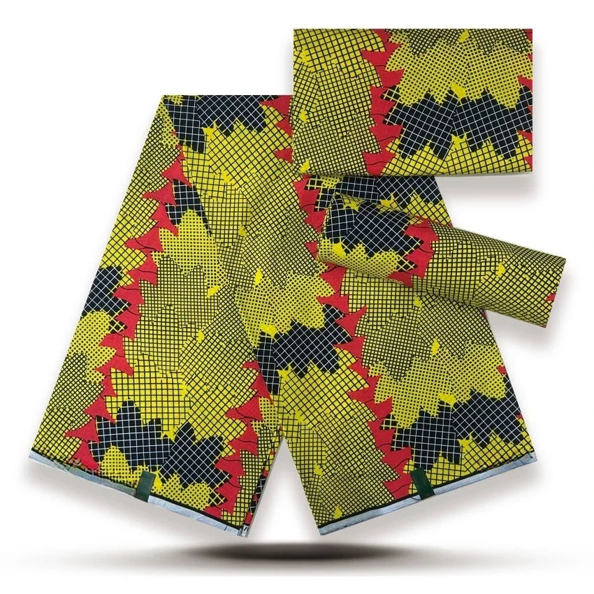 African Wax Print Fabric - High-Quality Cotton Ankara Gold Print Pagne for Wedding & Dress Sewing