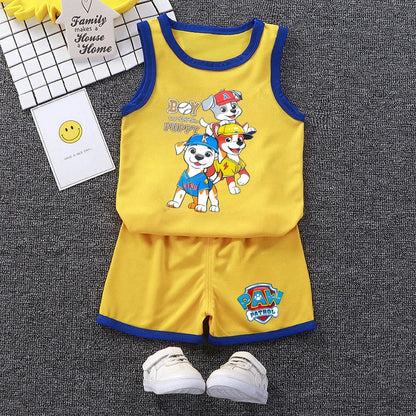 PAW Patrol Kids Soccer Jersey Set - Colorful Sleeveless Sportswear Training Outfit
