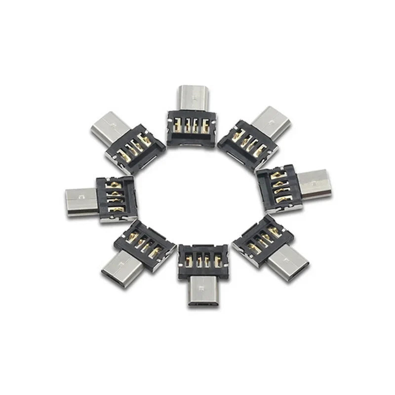 1-10PCS OTG Micro USB to Type-C Adapter – USB-C Male to USB 2.0 Female Data Connector for MacBook, Samsung, Xiaomi, Huawei, Android Phones
