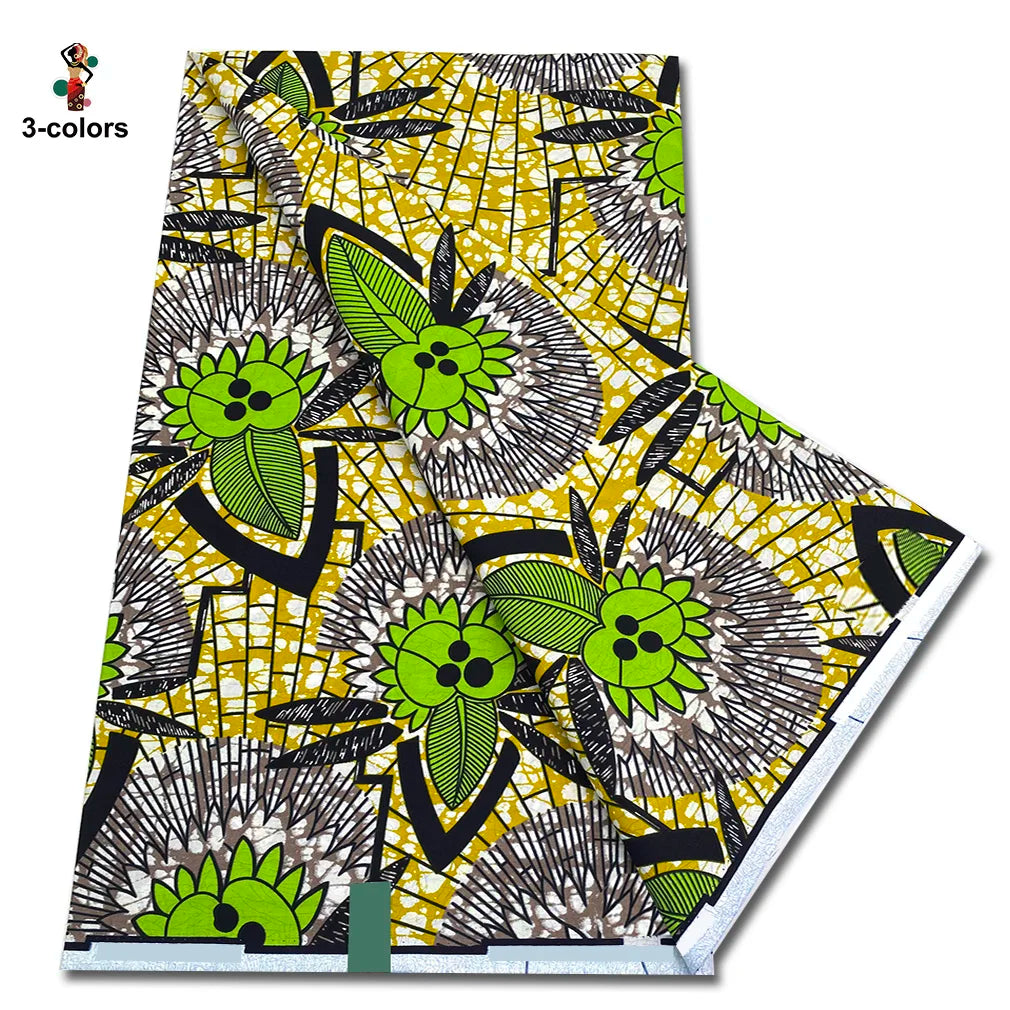 African Ankara Wax Fabric - 100% Cotton Soft Pink Pagne Fashion Print