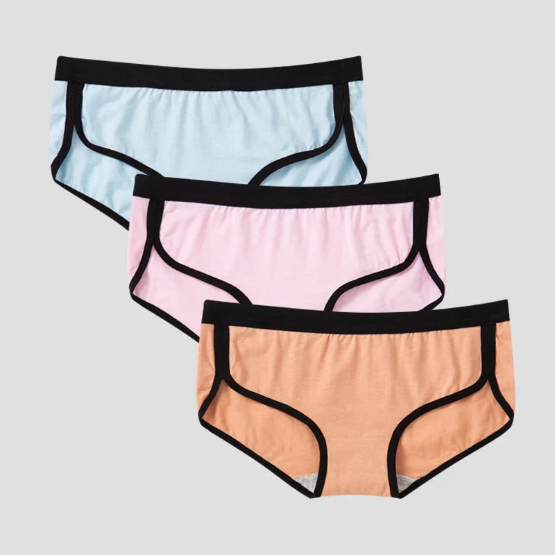 BANNIROU 3Pcs Women’s Cotton Briefs - Soft Breathable Low-Rise Sports Fitness Panties & Everyday Lingerie Underwear