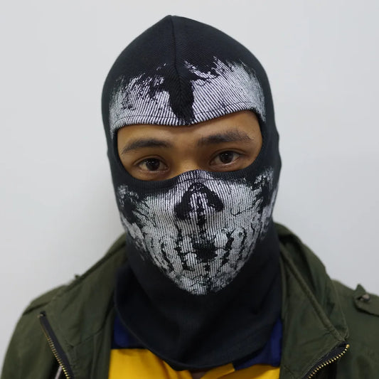 Skull Ghost Motorcycle Mask - Windproof Skeleton Face Cover for Cosplay, Riding & Outdoor Wear