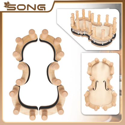 Violin & Viola Repair Clamp - Solid Wood Instrument Making Gluing Tool with Metal Fixing Clip