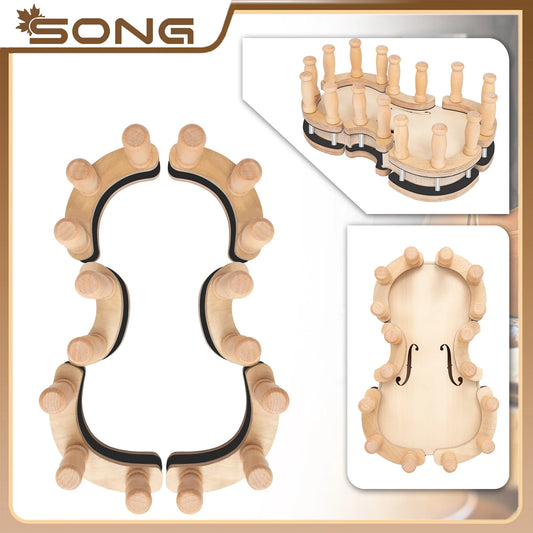 Violin & Viola Repair Clamp - Solid Wood Instrument Making Gluing Tool with Metal Fixing Clip