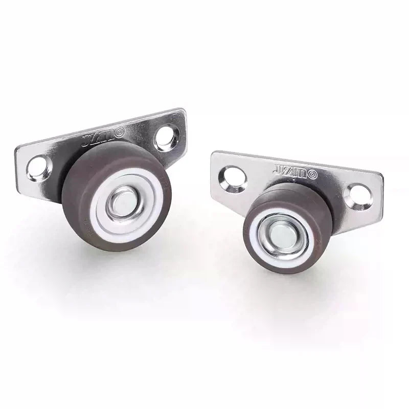 4Pcs Silent Rubber Casters | Low Profile Drawer Wheels for Furniture, Kitchen Cabinets, and Tables - Side Installation Replacement