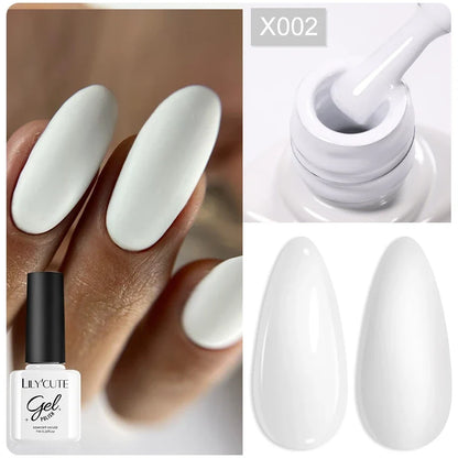 LILYCUTE Solid Color Gel Nail Polish 7ml - Semi-Permanent Soak Off UV LED Gel Varnish for Nail Manicure Art
