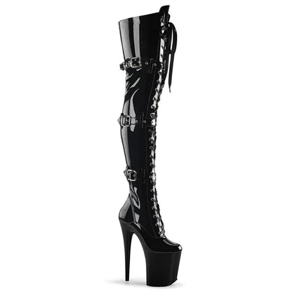 20cm Women’s Platform Dance Boots - High-Heeled Round-Toe Waterproof Performance Boots