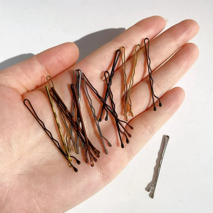 50Pcs Bobby Pin Hair Clips - Solid Grip Styling Pins for Women Girls Curly & Wavy Hairstyles
