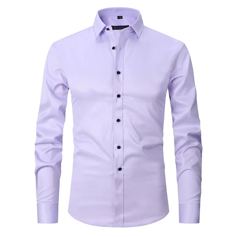 Men’s Slim Fit Dress Shirt - Long Sleeve Business Casual Formal Shirt for Spring Office & Elegant Wear