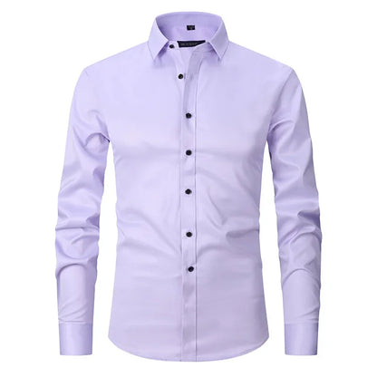 Men’s Slim Fit Dress Shirt - Long Sleeve Business Casual Formal Shirt for Spring Office & Elegant Wear