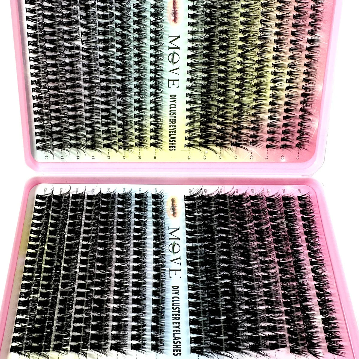 640-Piece 5D Cluster Lashes Kit – Fluffy Thick Volume Eyelash Extension Set, Mixed Tray Faux Mink Lashes for DIY & Salon Makeup