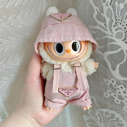 17cm Labubu II Mini Doll Clothes Set – Outfit, Hat, Bag & Shoes Accessories for Sitting Party Play
