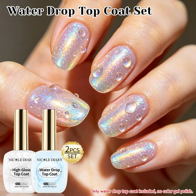 NICOLE DAIRY Bubble Ocean Wave Gel Nail Polish 15ml - White Summer UV LED Soak Off Nail Art Manicure Varnish
