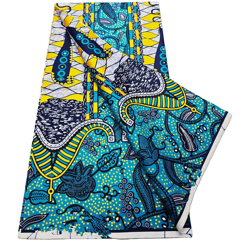 African Real Wax Print Fabric - 6 Yards 100% Cotton Ghana Ankara Loincloth Material