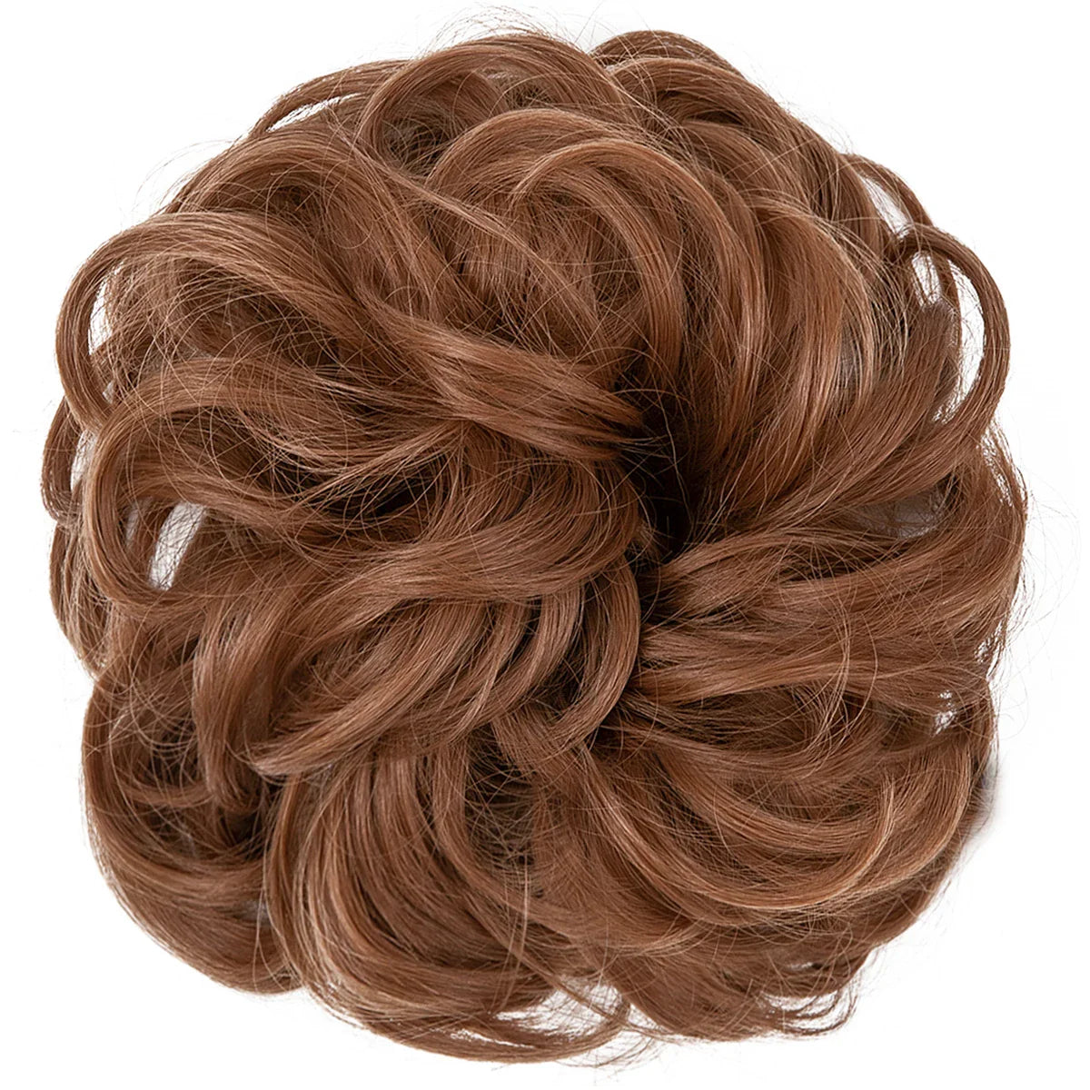 Synthetic Messy Hairpiece Chignon Scrunchie – Blonde & Brown Donut Bun for Women, Elastic Daily Use Hair Extension H9