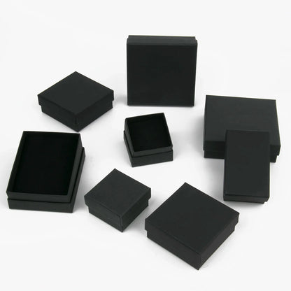 Black Square Jewelry Gift Box Organizer — Display & Packaging for Rings, Earrings, Necklaces, Bracelets, Brooches