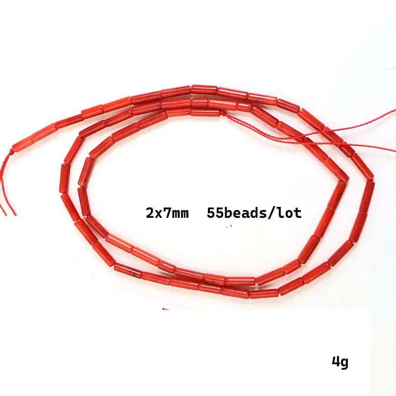 Natural Cylindrical Coral Beads – Irregular Loose Jewelry Making Beads for DIY Bracelets, Necklaces & Charm Accessories