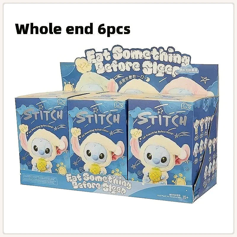 Stitch "Eat Something Before Sleep" Series Vinyl Blind Box – Cute Plush Doll Pendant Ornament, Kawaii Surprise Toy Gift