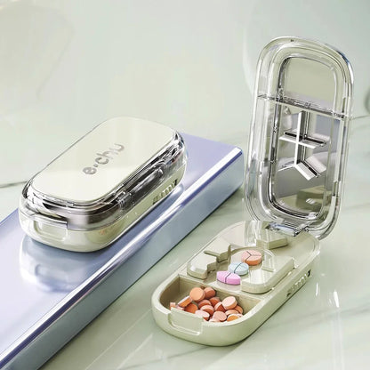Portable Pill Splitter - Precise Pill Cutter for Even Halves, Thirds & Quarters